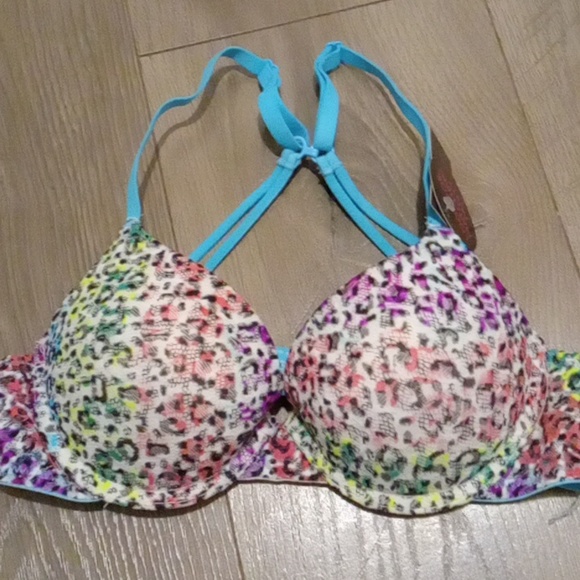 No Boundries-Multi-Color Leopard Print Padded Push Up Multi-Way Straps Bra-32B - Picture 5 of 8